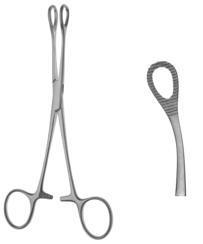 FOERSTER-BALLENGER pinzas porta esponjas 180mm curvo estriada boca 14.5mm