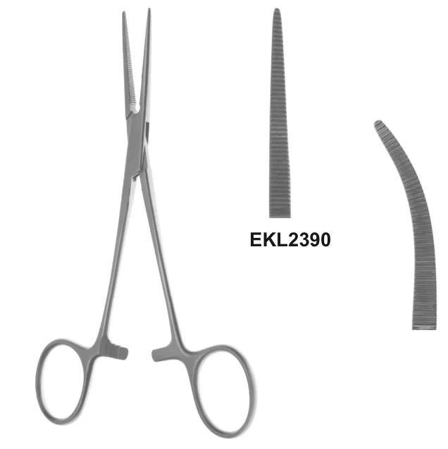 CRILE pinzas hemostática 140mm curvo boca estriada punta 1.6mm
