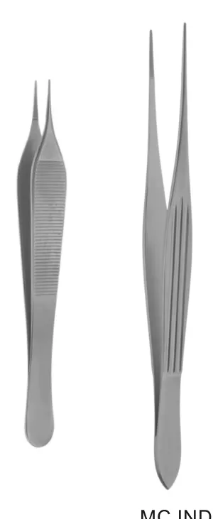 McINDOE pinzas de disección 150mm recto estriada con mango plano