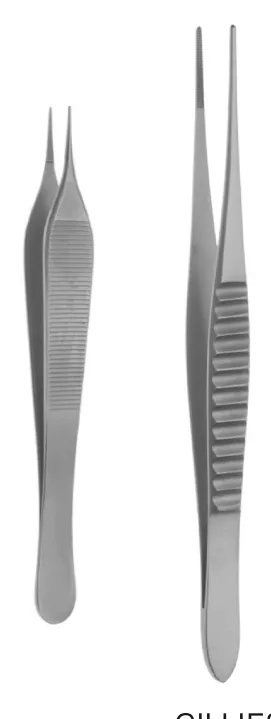 GILLIES pinzas de disección 150mm recto estriada con mango plano