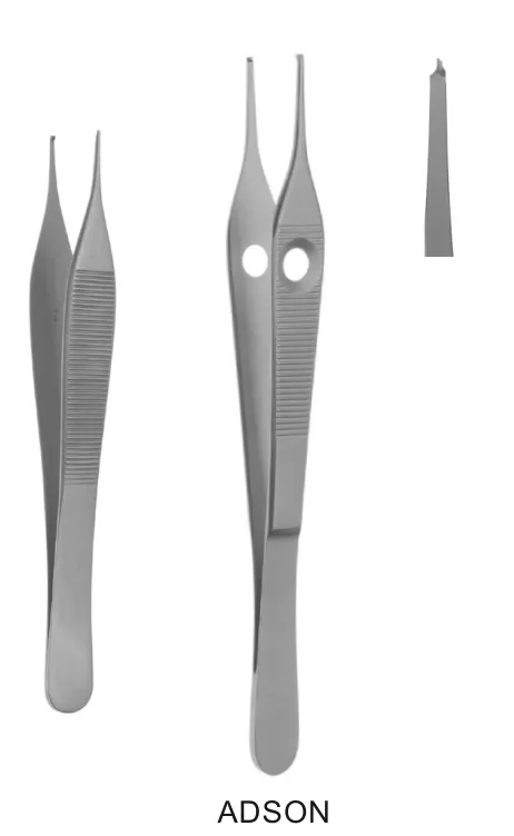 ADSON pinzas quirúrgica 150mm recto 1x2 dientes boca lisa con mango plano punta 1.5mm