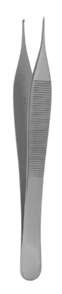 MICRO-ADSON pinzas quirúrgica 120mm recto 1x2 dientes con mango plano punta 1.0mm