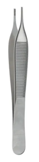 ADSON-BROWN pinzas quirúrgica 120mm recto 9x9 dientes punta 1.5mm con 2 filas de dientes
