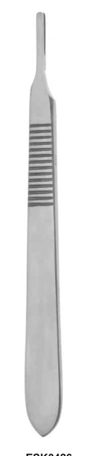 Mango de bisturí 125mm N° 3 recto muy pulido para hojas figura 10-17 y 40,42