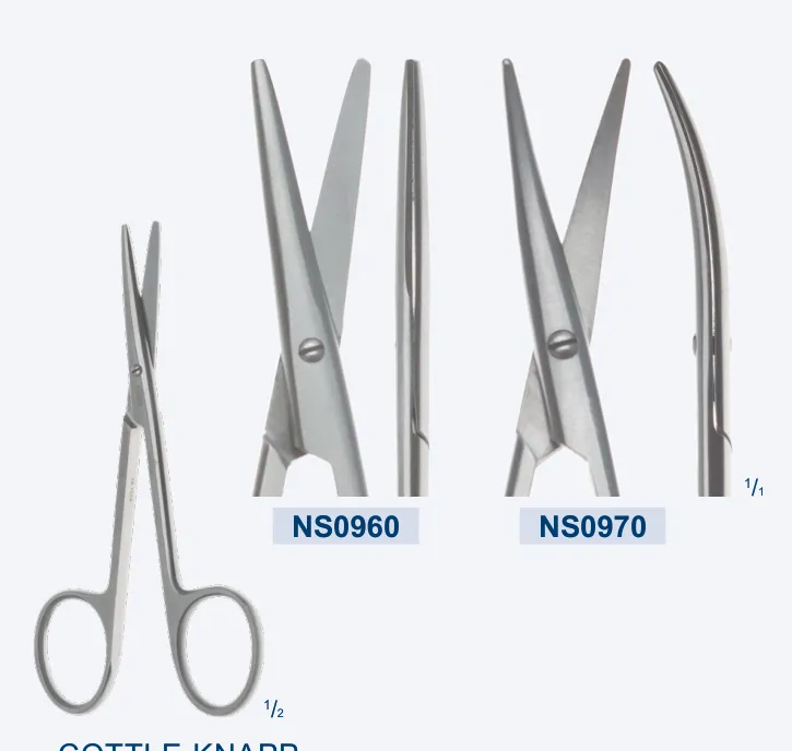 COTTLE-KNAPP tijera nasale 105mm curvo romo-romo punta 1.3mm