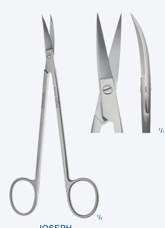 JOSEPH tijera de disección 160mm curvo aguda-aguda fino