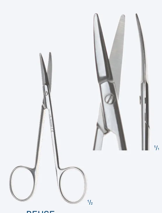 BEUSE tijera para rhinoplastia 120mm curvo abrillantado